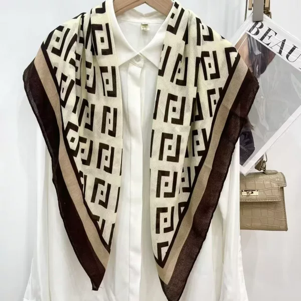 90cm square cotton-linen scarf for spring and summer, thin cotton-linen gauze scarf, Korean-style shawl, sun protection, versatile for autumn and winter