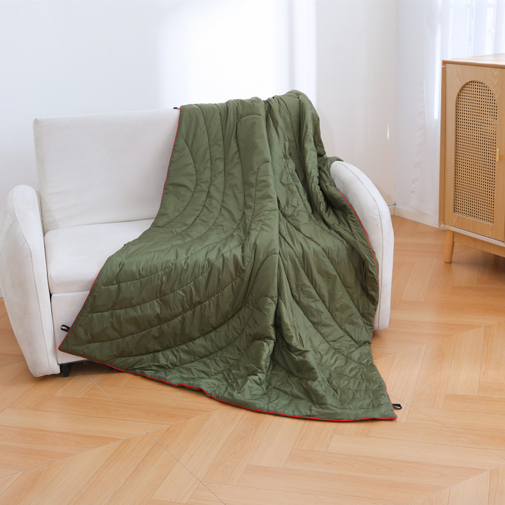 Outdoor Multifunctional Quilted Printed Wearable Cape Shawl Blanket, Home Warming Hiking Camping Blanket_desvips.com