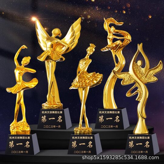 Creative Dance Crystal Trophy Custom Latin Dance Ballet Street Dance School Children Model Competition Resin Medal