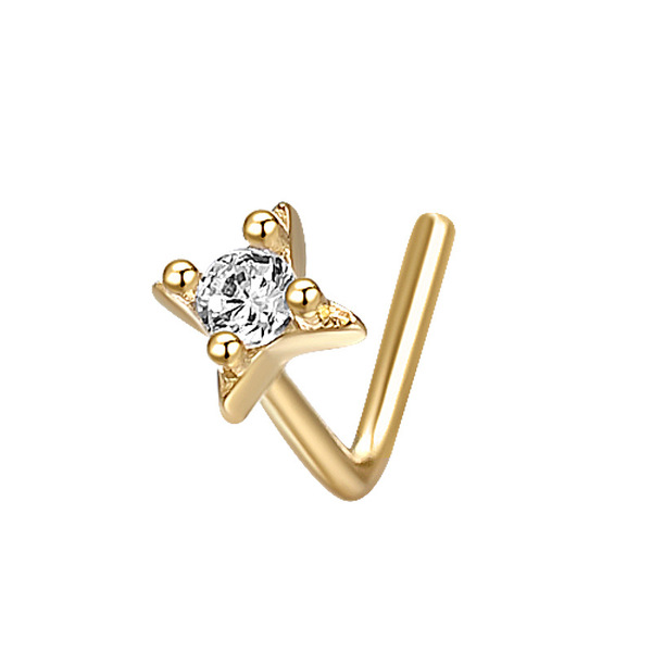 nose piercing with zircon