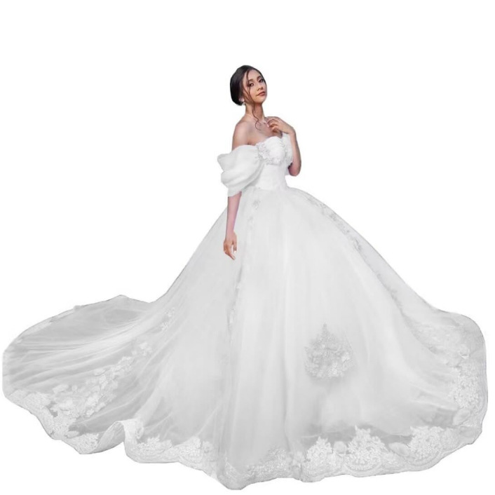 Aliexpress Amazon encaje calcomanía hombro abierto vestido de adulto vestido de baile vestido vestido de princesa vestido de mujer