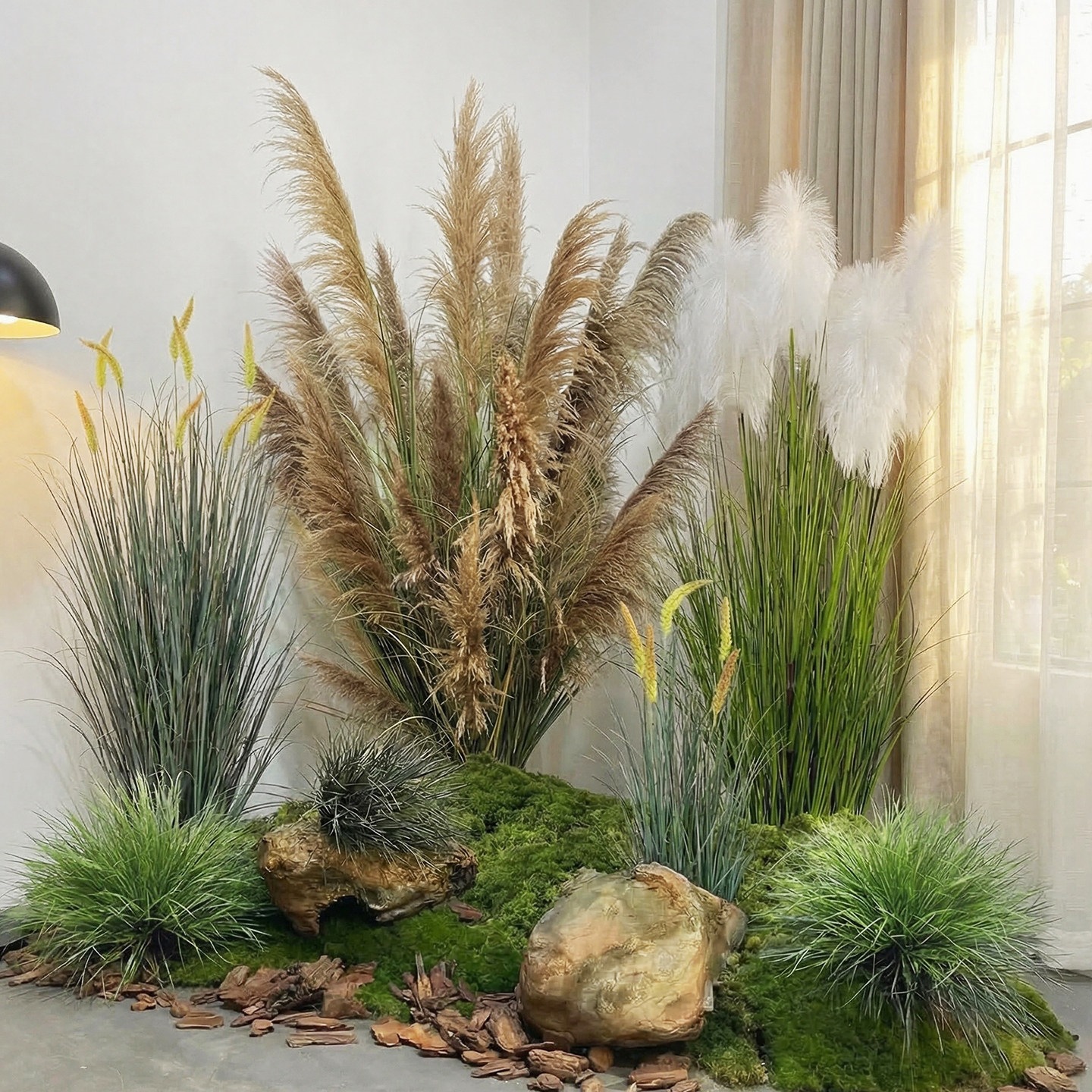 仿生假植物芦苇造景组合高级感室内橱窗装饰景观仿真植物盆栽摆件