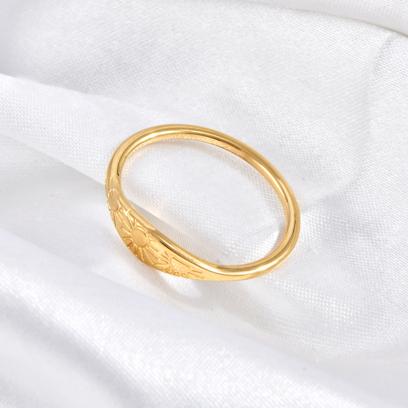 Wholesale Elegant Sun Titanium Steel Plating Rings display picture 1