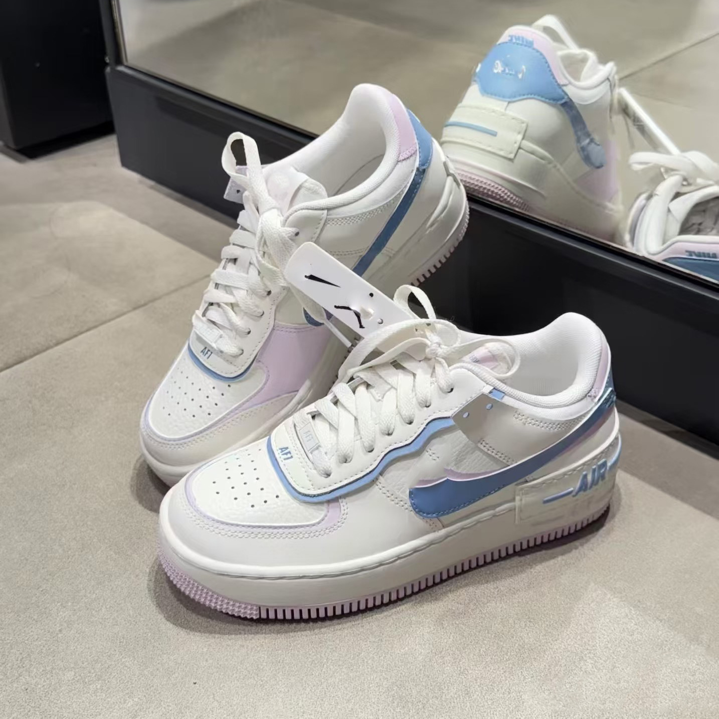 AF1 Shadow Macaron Air Force One deconstructed thick-soled sneakers for girls, sweet college style comfortable casual shoes