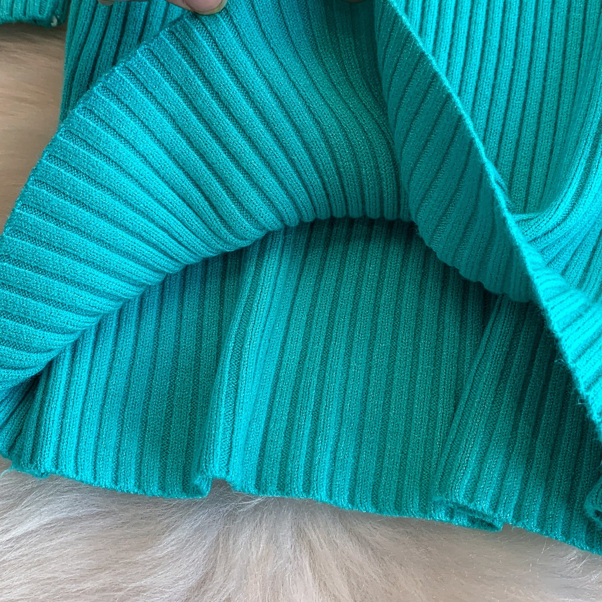 Women's Ribbed Sweater Dress Midi Slimming Knit Dress For Women_voghion.com