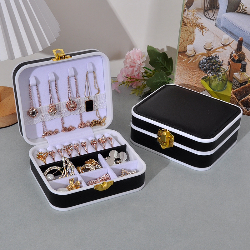 흰색 가장자리가 검은색인 새 모델(잠금 장치 포함) 13.5*11.5*5.2CM