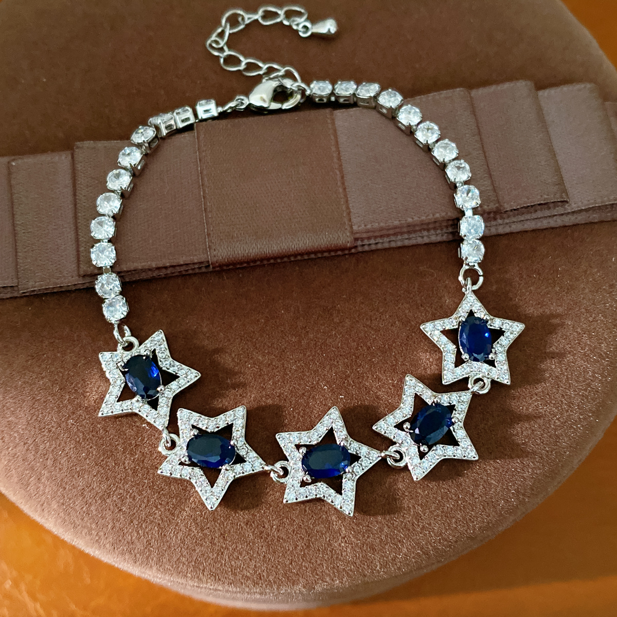 Zircon oval hueco pulsera estrella ligera de lujo nicho de alta sensación pulsera temperamento exquisito joyería de moda versátil image 10