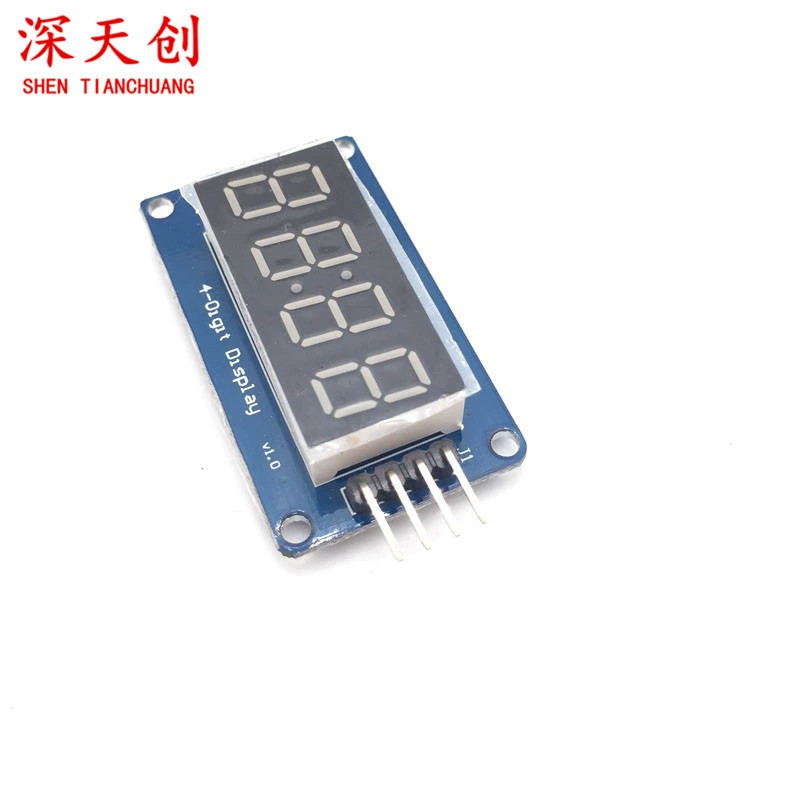 4 бит цифровой трубки дисплей модуль светодиодная яркость Регулируемая с часами аксессуары строительные блоки