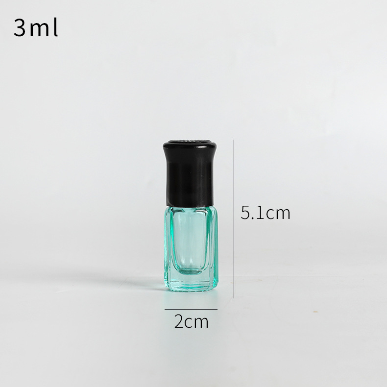 Botella de bola de rodillo de 10ml botella de perfume de aceite esencial de vidrio engrosado colorido sub-botella de viaje pequeña botella vacía botella de cuentas de muestra de masaje