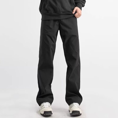 Men's Spring and Autumn Trend Loose Casual Straight Leg Pants Long Pants Sport Pants Black Versatile Waterproof Pants