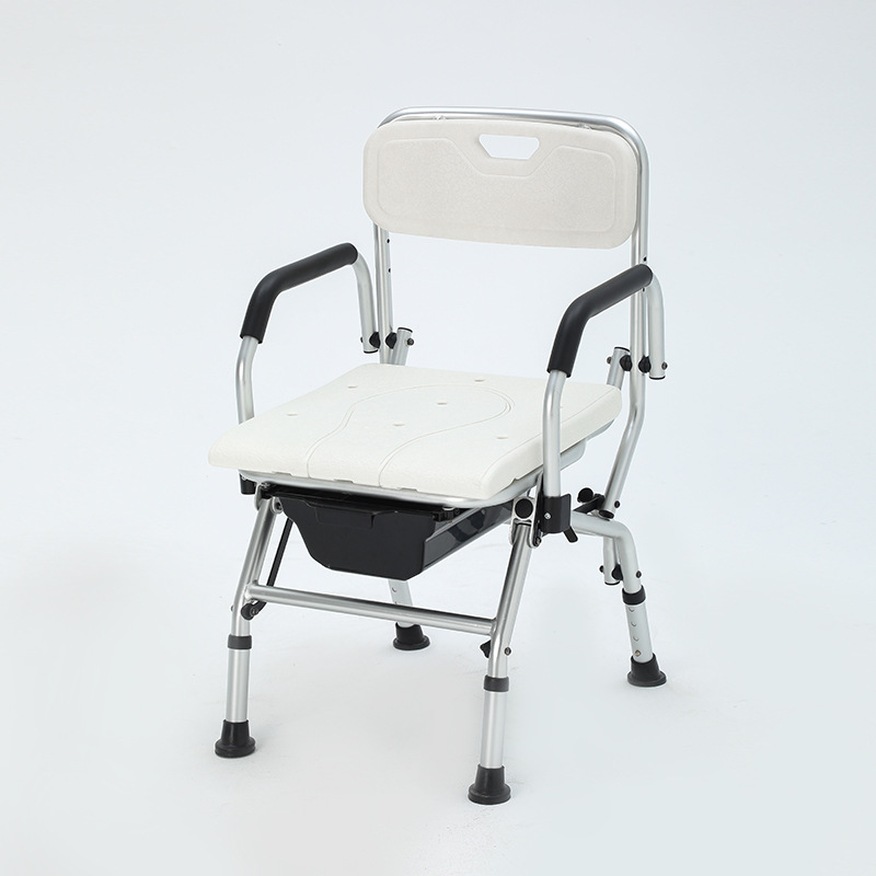 Silla de baño de ancianos Silla de baño plegable silla ergonómica negro mujeres embarazadas Silla de baño móvil