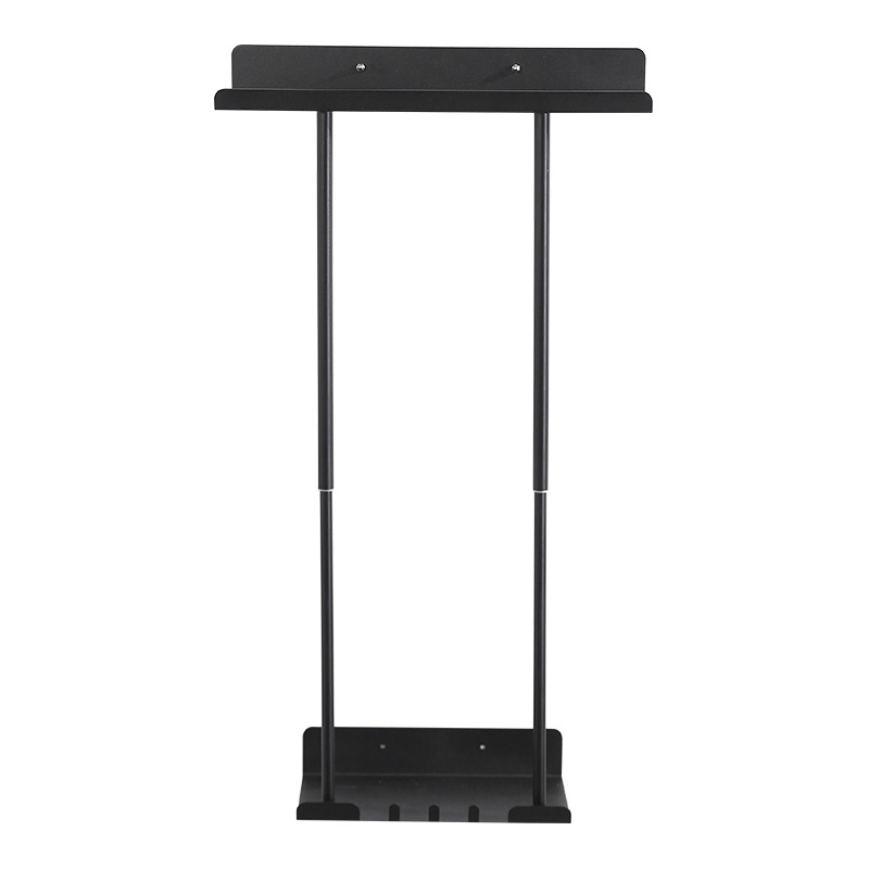 Toallero de baño retráctil Toallero de baño multicapa de pared sin perforación Gun negro Estante de toallas de baño gris