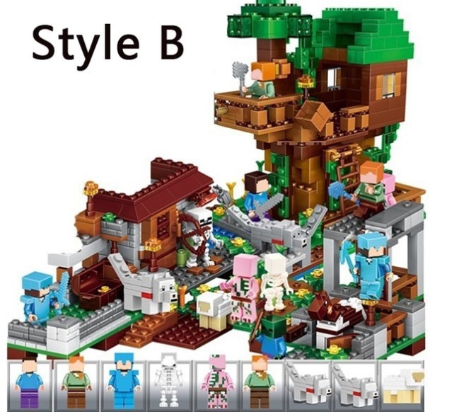 積み木 知育玩具 組み立ておもちゃ 子供向け マシン式 洞窟 村 木の家 6～12歳