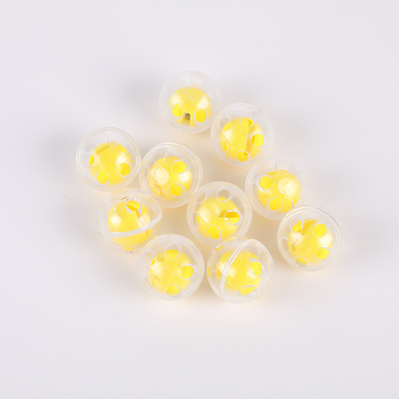 cross-border pet diy bell ball plastic white transparent jingle bell ball doll decoration diy round bell