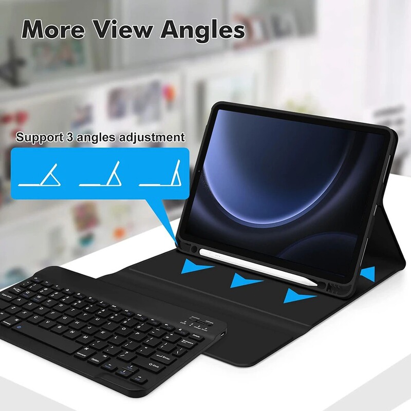 Samsung TabS109FE+Lite タブレット保護ケース A11+ Bluetooth バックライトキーボード磁気レザーケース S11 に適しています。|undefined