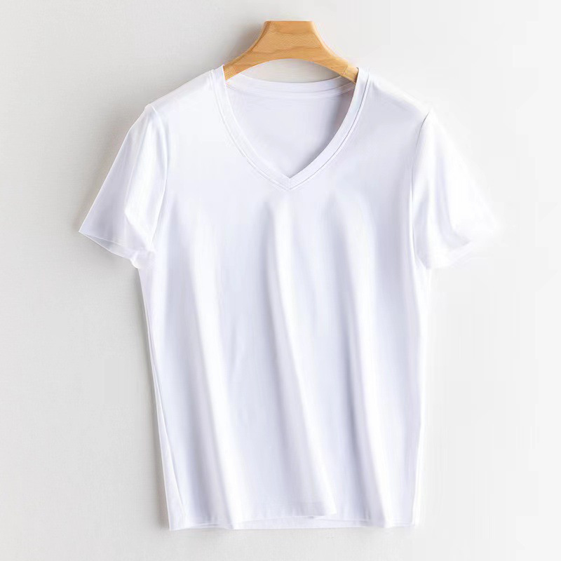 White, V-neckline