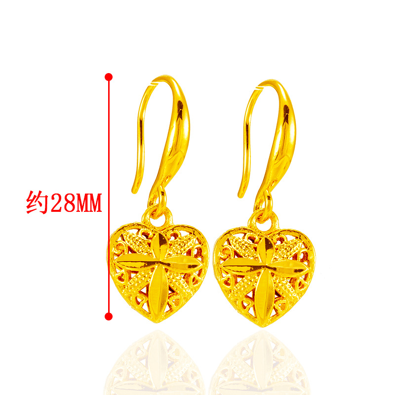 Pendientes de camelia de estilo antiguo Pendientes de verano de alta calidad para niñas con borlas Pendientes de oro de arena vietnamita que no se desvanecen durante mucho tiempo