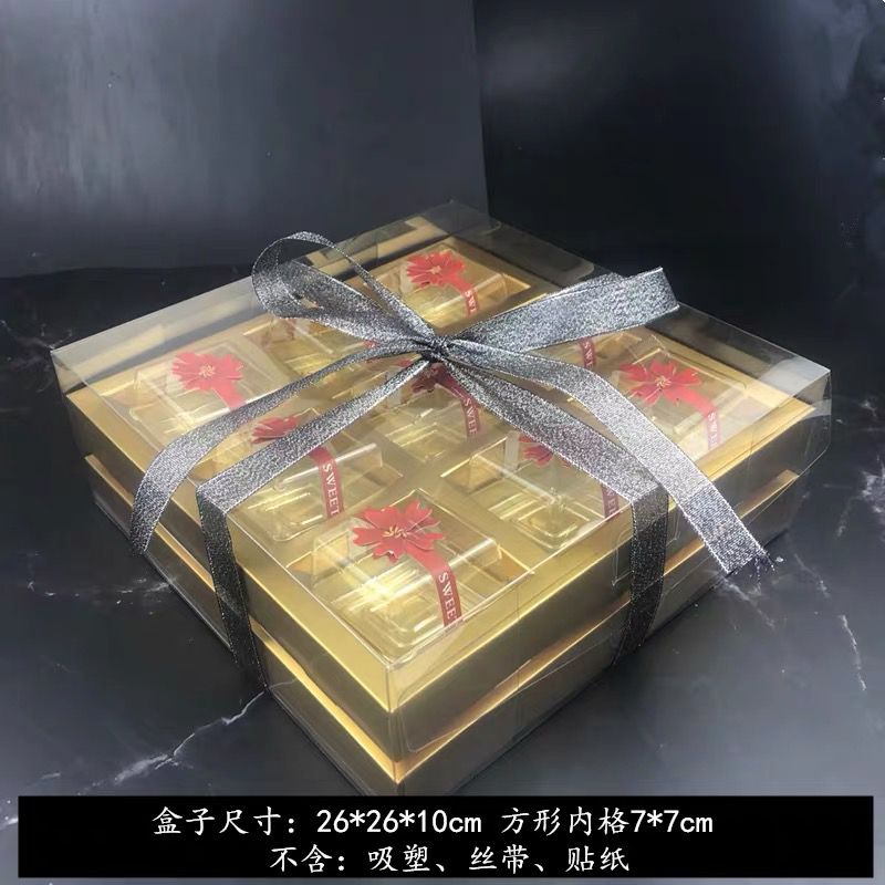 Caja de embalaje de pastel de luna transparente, 4 cápsulas, 6 cápsulas, caja de regalo, bolsa de regalo, caja de embalaje de huevo a medida, piel de hielo, luna