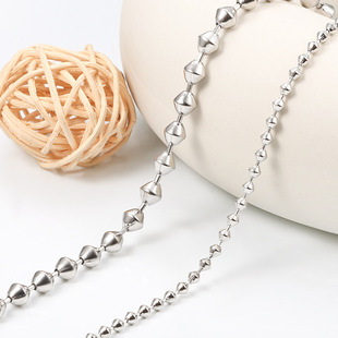 Stainless steel tapered bead chain bead chain non-fading personalized men's and women's necklace bracelet stainless steel bead chain diy in stock