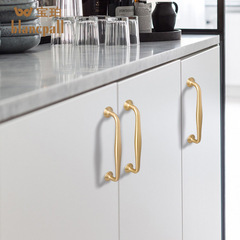 實心北歐金色衣櫃拉環把手櫥櫃柜子黃銅廚房現代簡約櫃門抽屜拉手