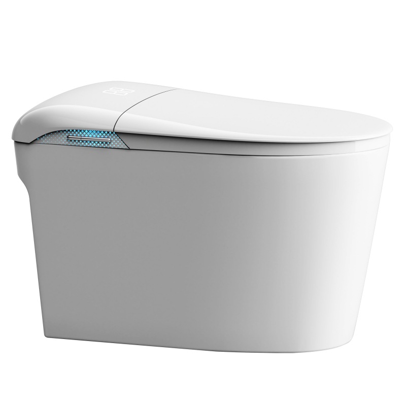 Inodoro inteligente doméstico asiento súper grande silencioso ahorro de agua sin límite de presión de agua completamente automático flip-up escudo de espuma de voz transfronterizo