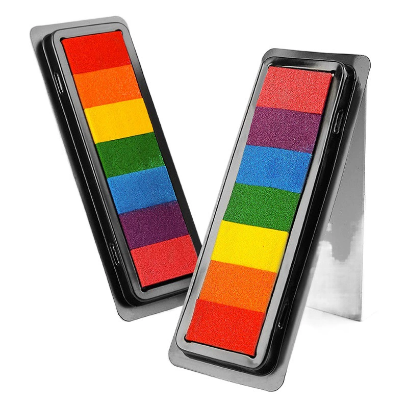 Детский граффити семицветный штамп для чернил с длинными пальцами Inkpad DIY ручной счет резиновый штамп цветной штамп