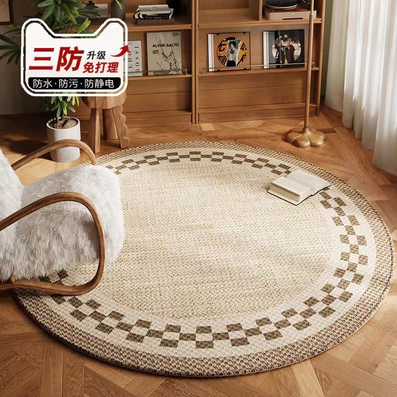 Alfombra redonda de sala de estar retrógrado lujoso sofá mantas de mesa de té resistente al desgaste resistente a la suciedad mantas de cama dormitorio estudio cojín de la silla de computadora