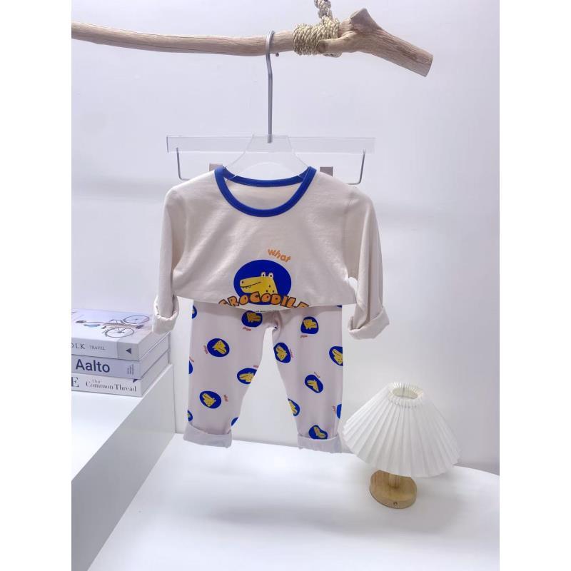 【爱啦爱啦】新款卡通家居服套装男女童春秋薄款透气莱卡棉套|undefined