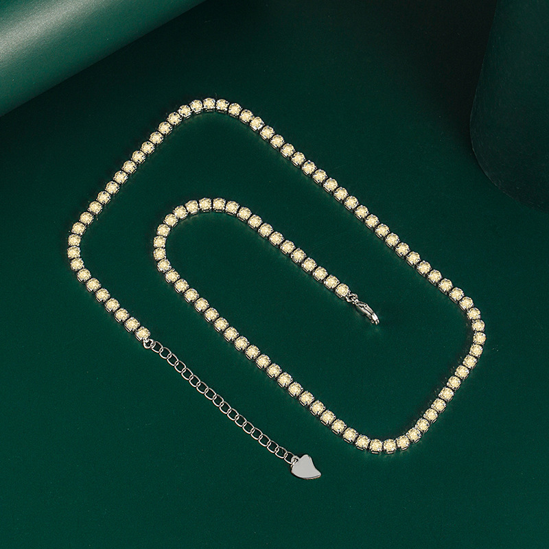 Fashion Geometric Copper Inlay Zircon Necklace 1 Piece