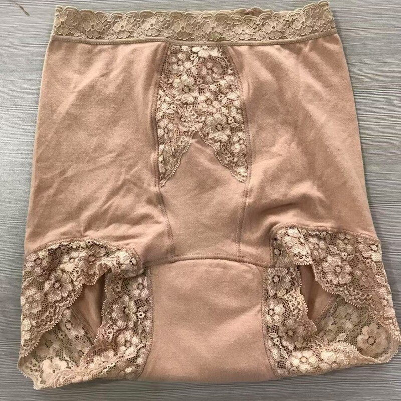 Export Surplus High-Waisted Shapewear Lace-Trimmed Pure Cotton Absorbent Menstrual Panties Anti-Leakage Safety Pants Incontinence Panties