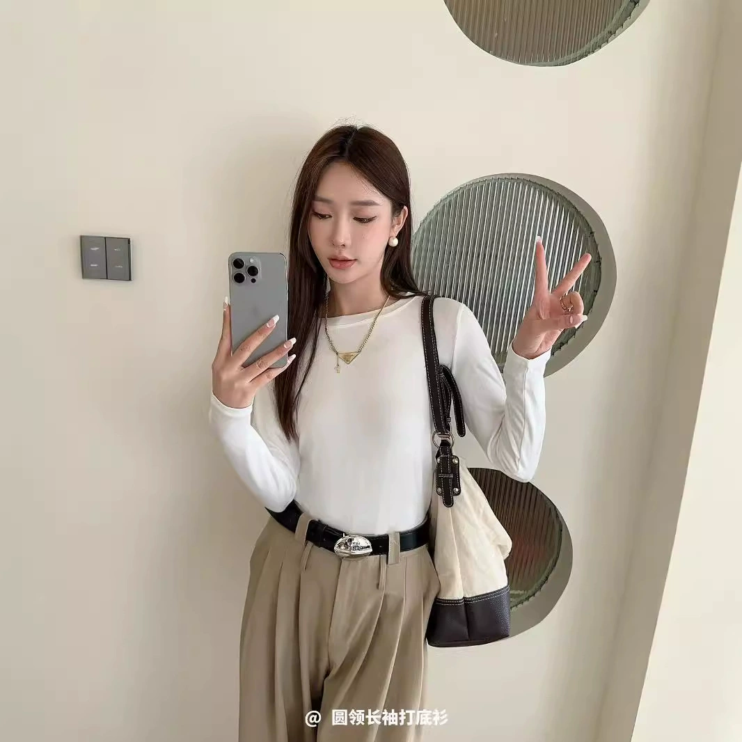 (Cross-border trading), solid fitted autumn base body-friendly long-sleeve