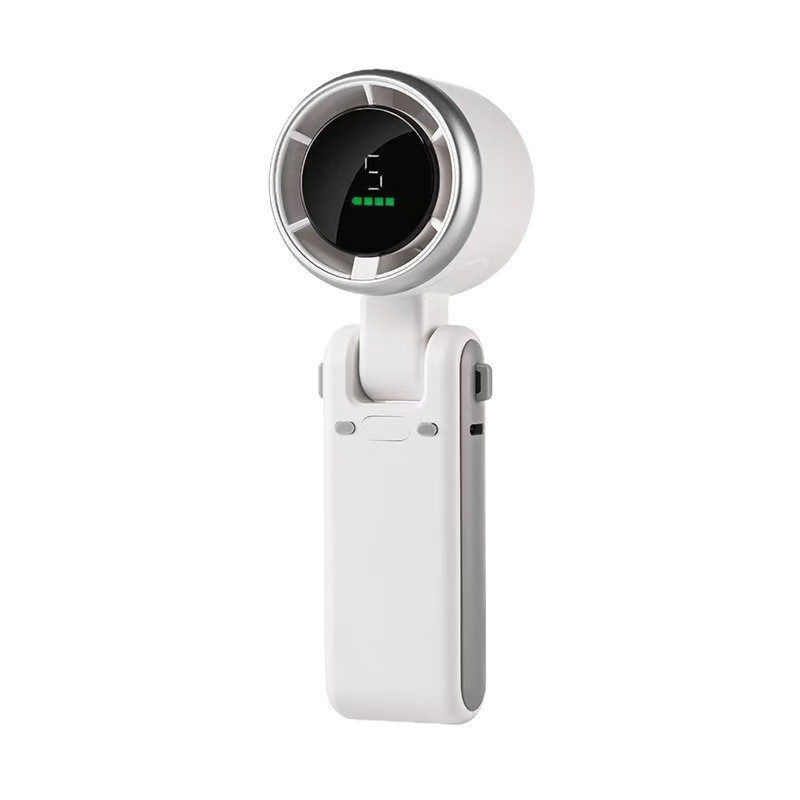 High Speed Handheld Mini Fan With USB Portable Folding Neckband Turbine Design Short Battery Life N607_voghion.com