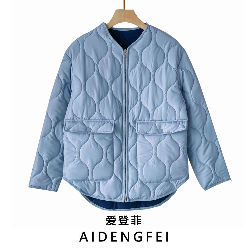 European and American Spring New Women's Rhombic Loose Quilted Jacket Cotton-padded Jacket 07522054406 7522054