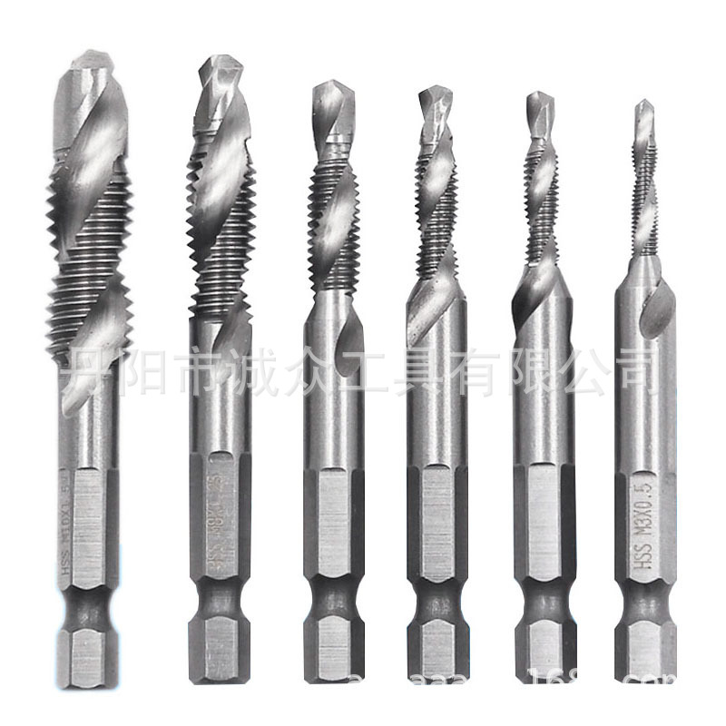 Cone de tornillo para taladro eléctrico compuesto multifuncional transfronterizo de venta caliente taladro hexagonal tapping broca máquina de ensamblaje