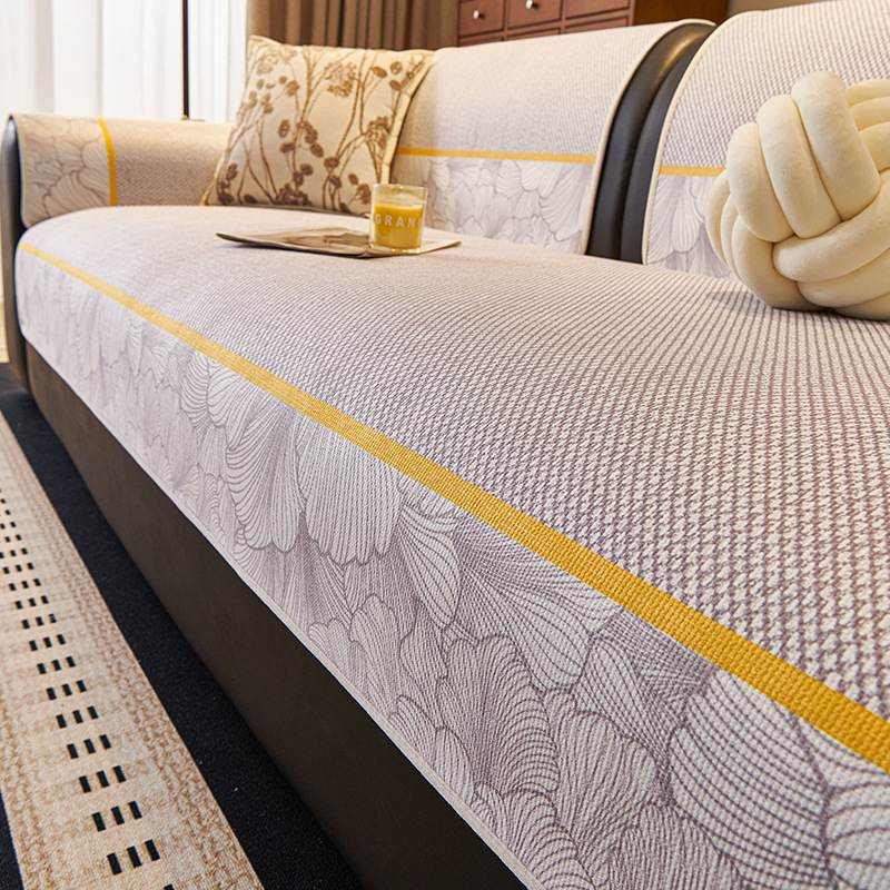 Nuevo cojín de sofá chino simple nuevo estilo chenilla cuatro estaciones universal fijo antideslizante cojín toalla cubierta de sofá de lujo ligero