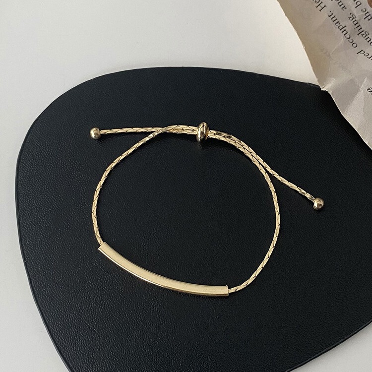 Titanium Steel Pull Bracelet Han Feng Ins Fashion Gold Letter Spring Summer Trendy All-match Exquisite Temperament Adjustable