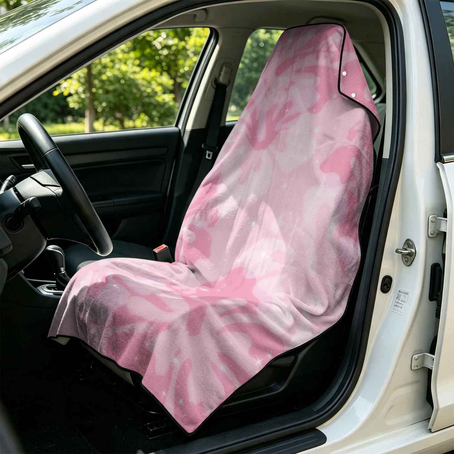 Printed bath towel and car seat cover 2-in-1, ultra-fine fiber outdoor beach and car dual-use universal seat cushion