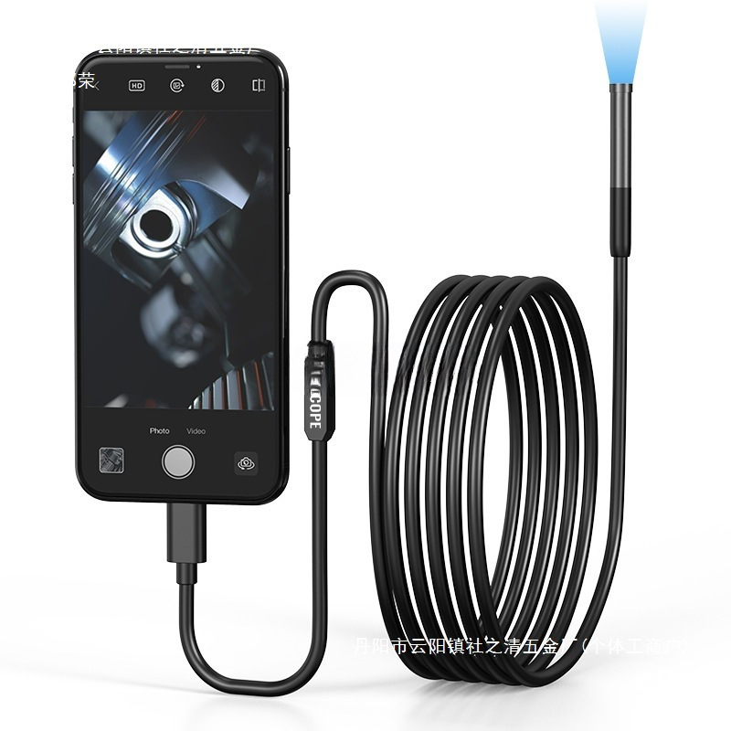Wifi Dual Lens 8mm Apple Android Type-C Mobile Phone Three-In-One Universal Industrial High-Definition Pipeline Endoscope