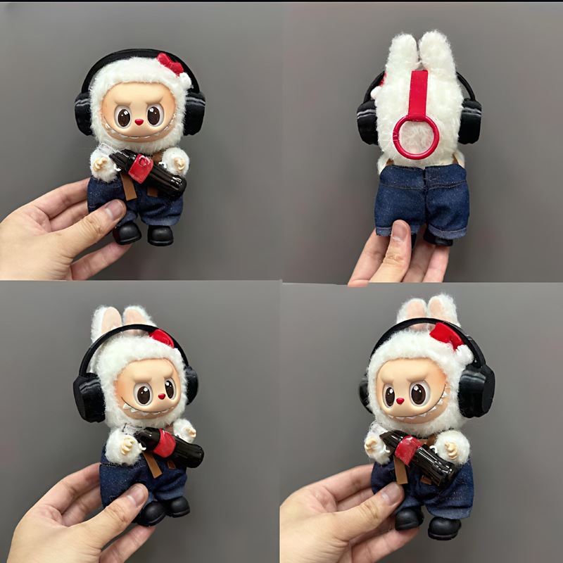 ラブブ labubu コーラヘッドフォンベビー服セットぬいぐるみ子供の卸売人形ギフトおもちゃの屋台|undefined