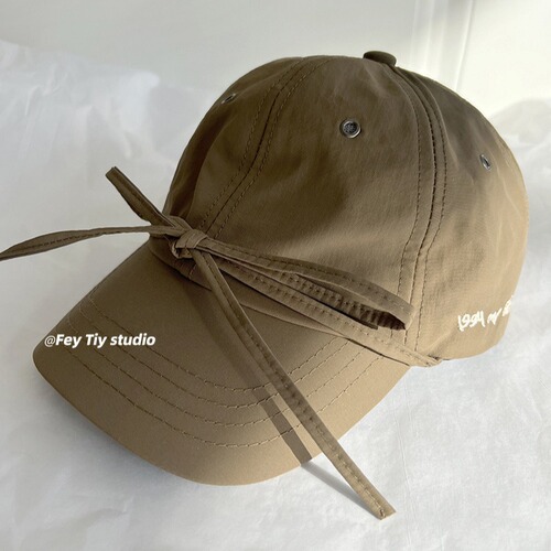 New bow baseball cap for women in spring and summer quick-drying fabric Korean peaked cap for women casual and versatile to show face and trendy