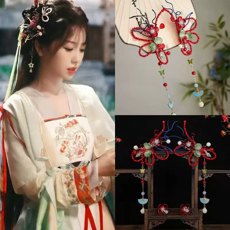 Hair accessory, red festive hairgrip