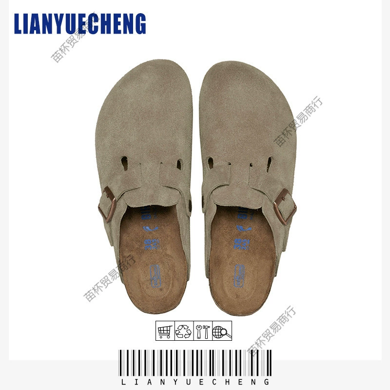 Чистая оригинальная: обувь Birkenstock, тапочки из пробки с носком для мужчин и женщин, модные тапочки на мягкой подошве, повседневные полурезинки Birkenstock для женщин