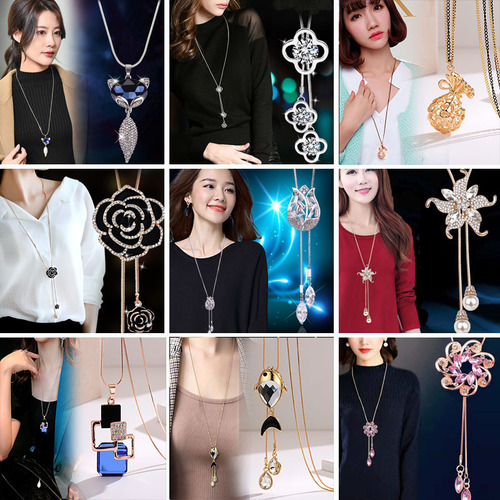Autumn and winter sweater chain, high-end women's versatile high-quality tassel pearl sweater chain jewelry women's accessories