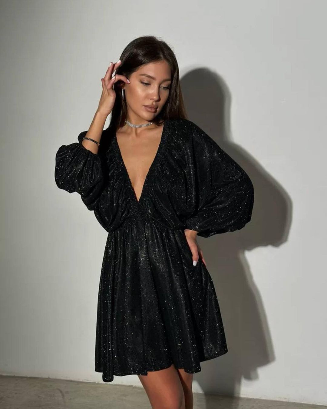 V Neck Neckline Wholesale Women's Elegant Solid Color Daily V Neck Long Sleeve Sheath Dress