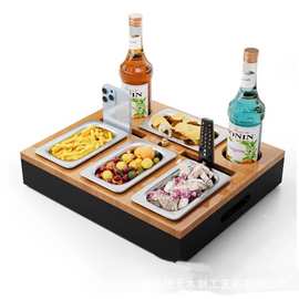 木质沙发零食盘客厅遥控器水果甜品托盘电影派对炸鸡爆米花盘果