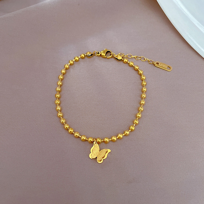 Fashion Butterfly Titanium Steel Plating Bracelets