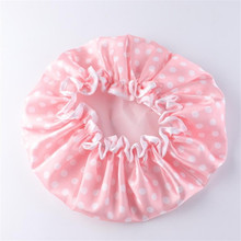 圆点印花浴帽简约家居防尘帽双层EVA防水护发帽整理清洁淋浴帽女