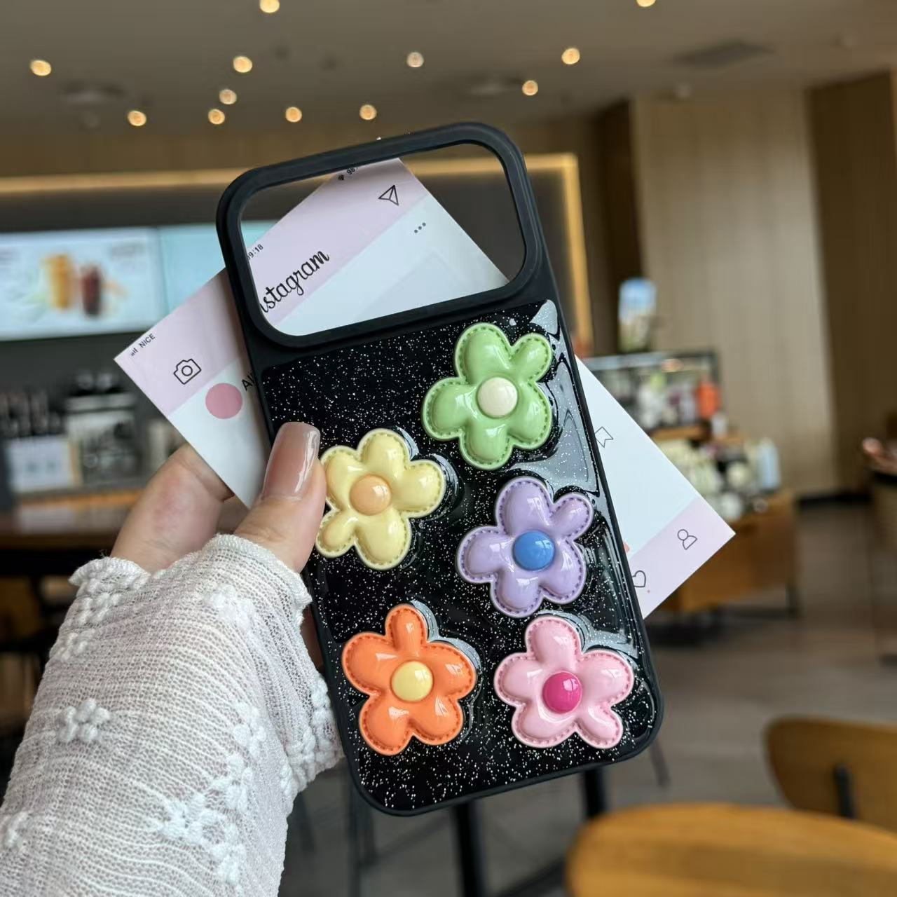 适用于苹果17promax手机壳iphone16pro糖果色花朵15/14新款保护套