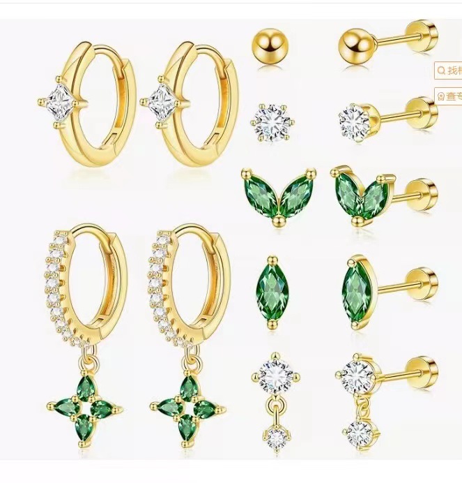 Eight-pointed Star Drop Earrings With Zircon For Women Luxury Style_voghion.com