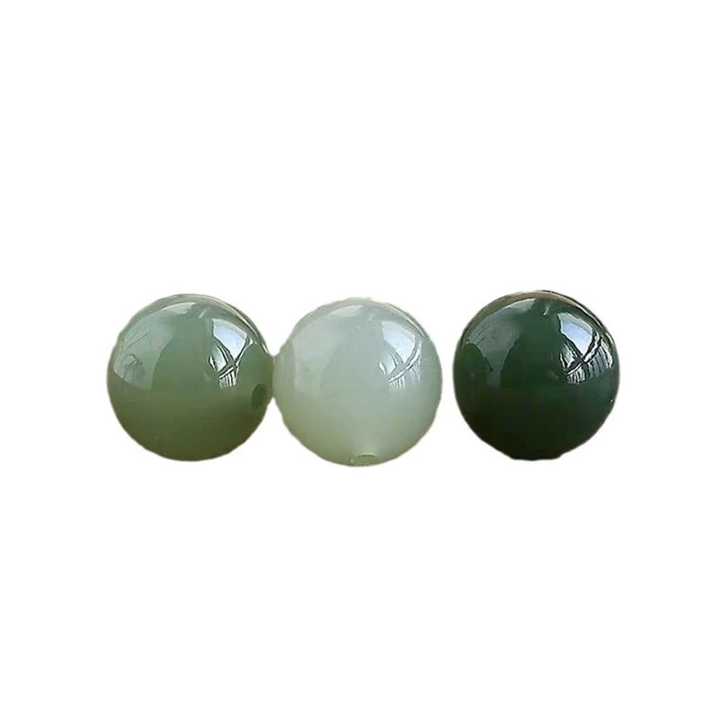 Round beads jade, bracelet, accessory, three colors, through hole